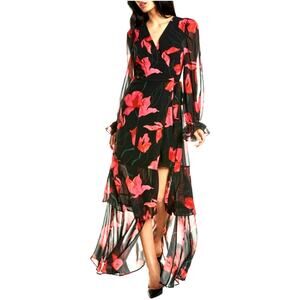 HUTCH Valentina Maxi Dress-Black/Red Size S